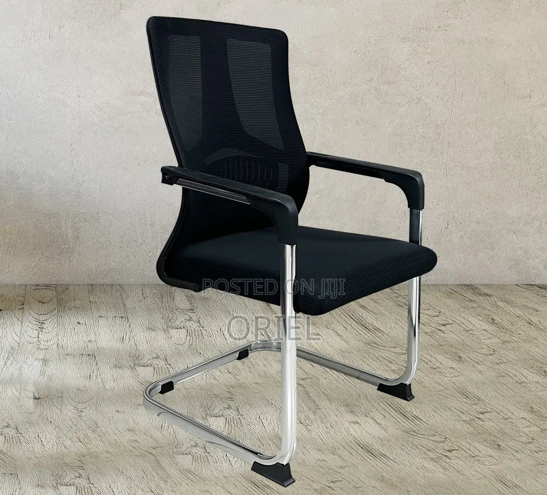 Office Chair : Black Mesh Office Visitor Chair