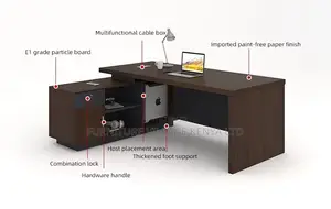 1800mm Imported Wooden Director's L-Shaped Desk