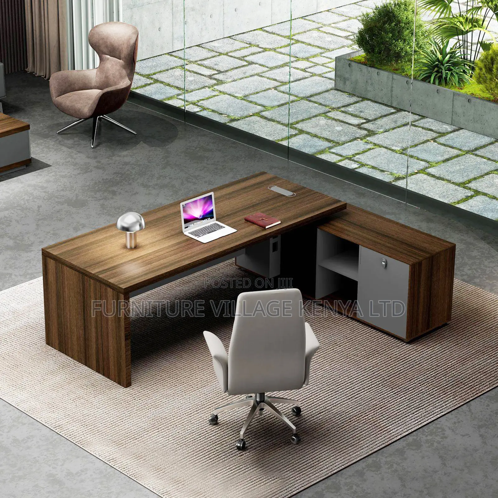 1800mm Imported Wooden Director's L-Shaped Desk