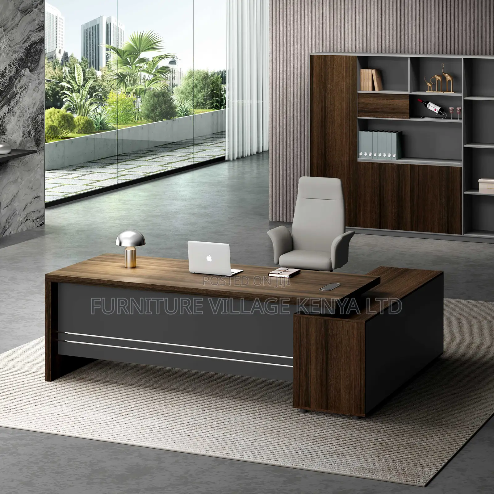 1800mm Imported Wooden Director's L-Shaped Desk