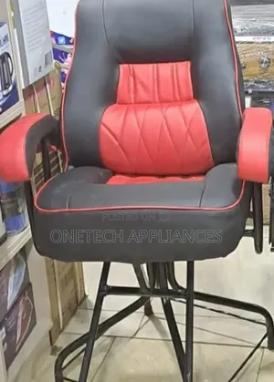 Premium Red Black Heavy-Duty Barber Chair With Footrest