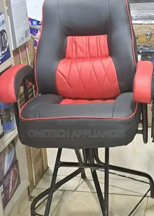 Premium Red Black Heavy-Duty Barber Chair With Footrest