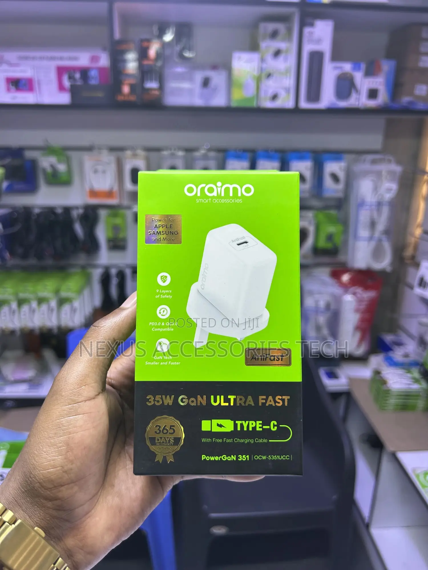 Oraimo Powergon 35w Gan Charger – Pd3.0 + Qc3.0, Free Cable