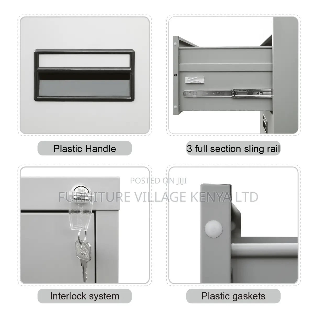 4-Drawer's Metallic Locker Cabinet With Keys