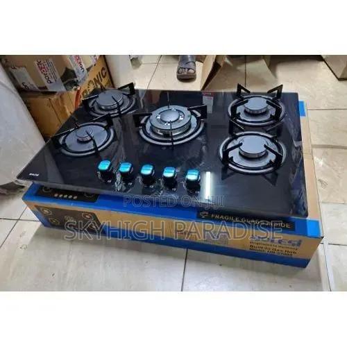 Bolesi Inbuilt 5 Burner Full Gas Tampared Glass Cooker