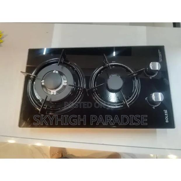 Bolesi Hob 2 Burners Inbuilt Gas Glass Tampared Hod