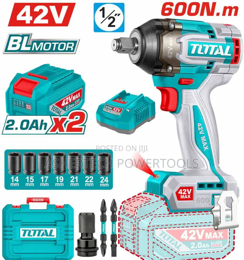 Tiwli42602 Total Cordless Impact Wrench 600nm 42v