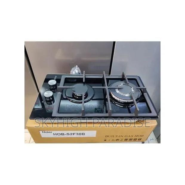 Haier Glass Inbuilt 2 Burner With Wok Burner Hob Cooker