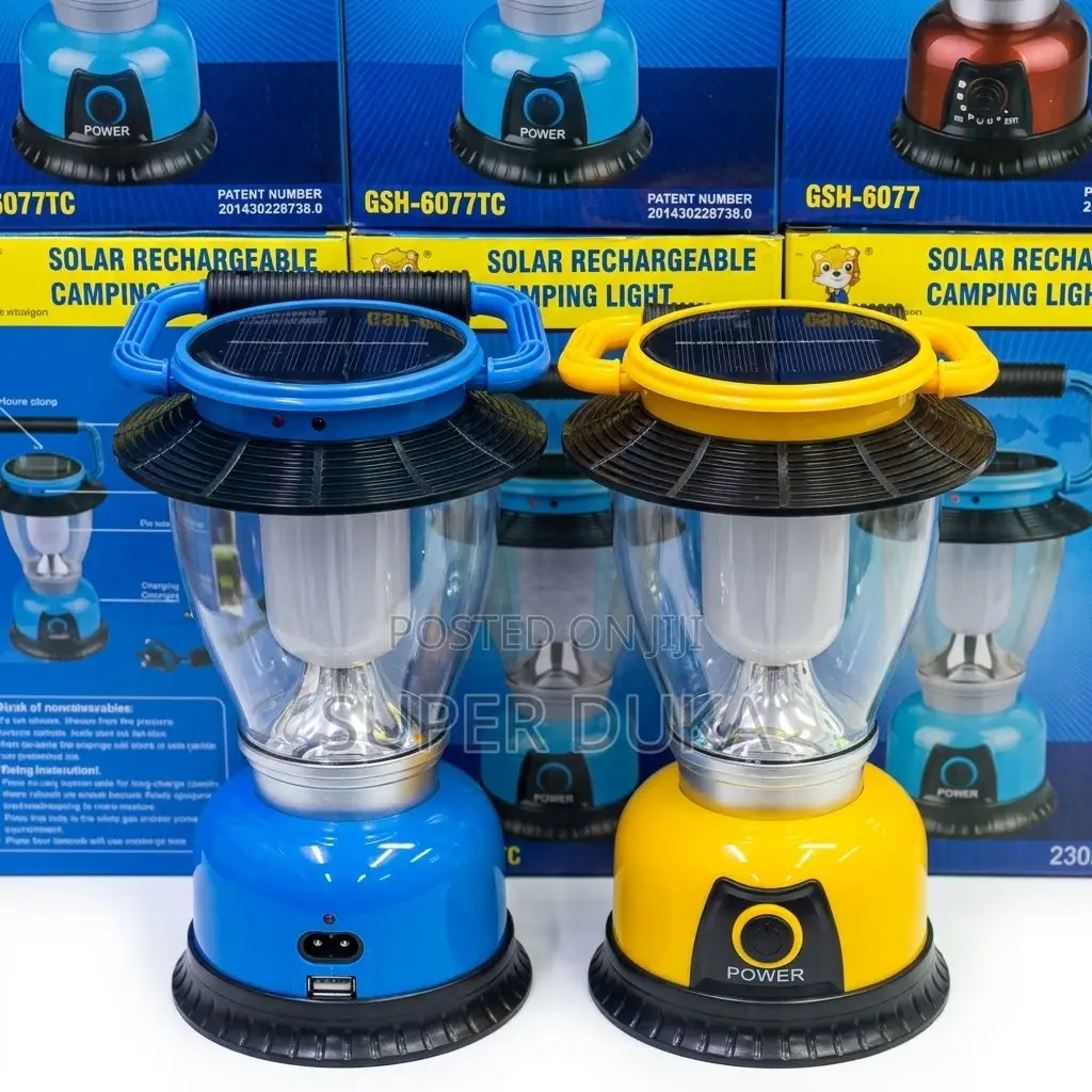 GSH-6077tc Solar Rechargeable Camping Light Usb Power Bank Lantern