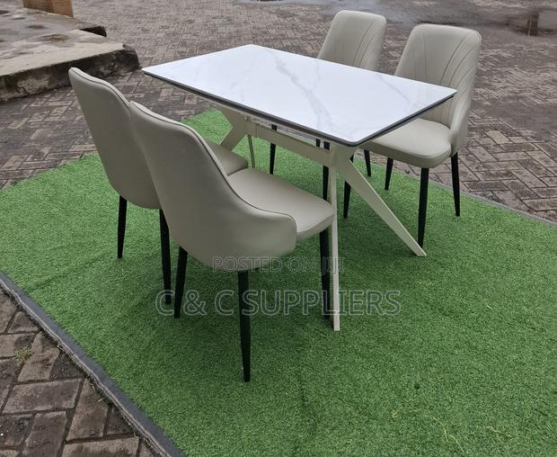 Dining Tables; 4-Seater Marble Top Modern Dining Sets - thumbnail 8