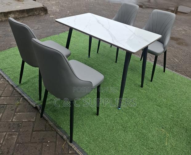 Dining Tables; 4-Seater Marble Top Modern Dining Sets - thumbnail 11