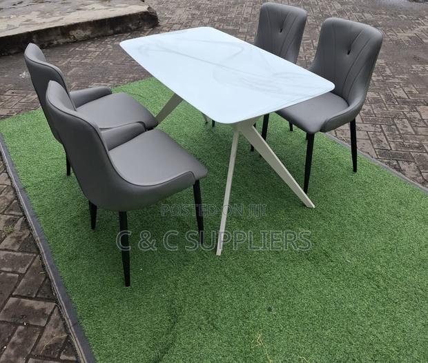 Dining Tables; 4-Seater Marble Top Modern Dining Sets - thumbnail 12
