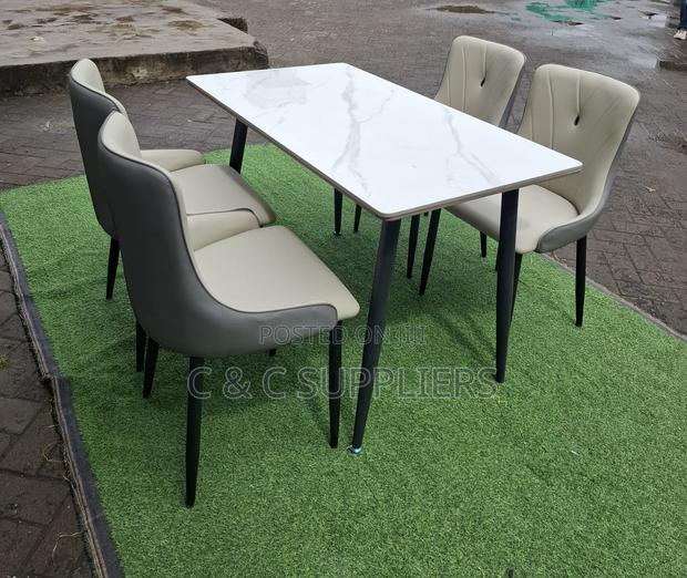 Dining Tables; 4-Seater Marble Top Modern Dining Sets - thumbnail 17