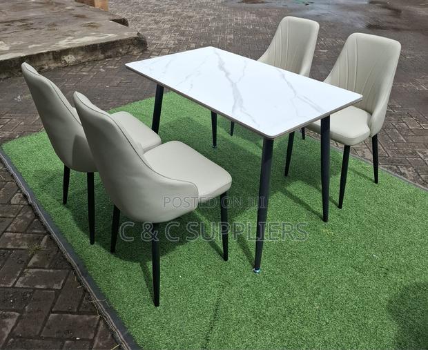 Dining Tables; 4-Seater Marble Top Modern Dining Sets - thumbnail 15