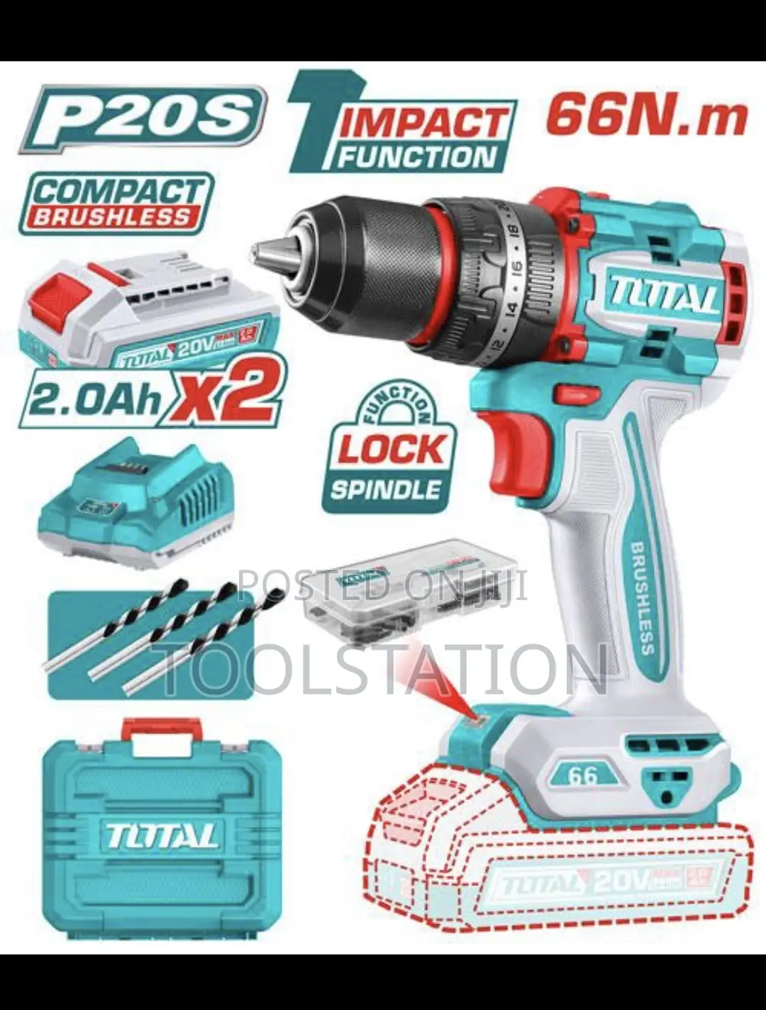 Compact Brushless Cordless Impact Drill Tidli20668