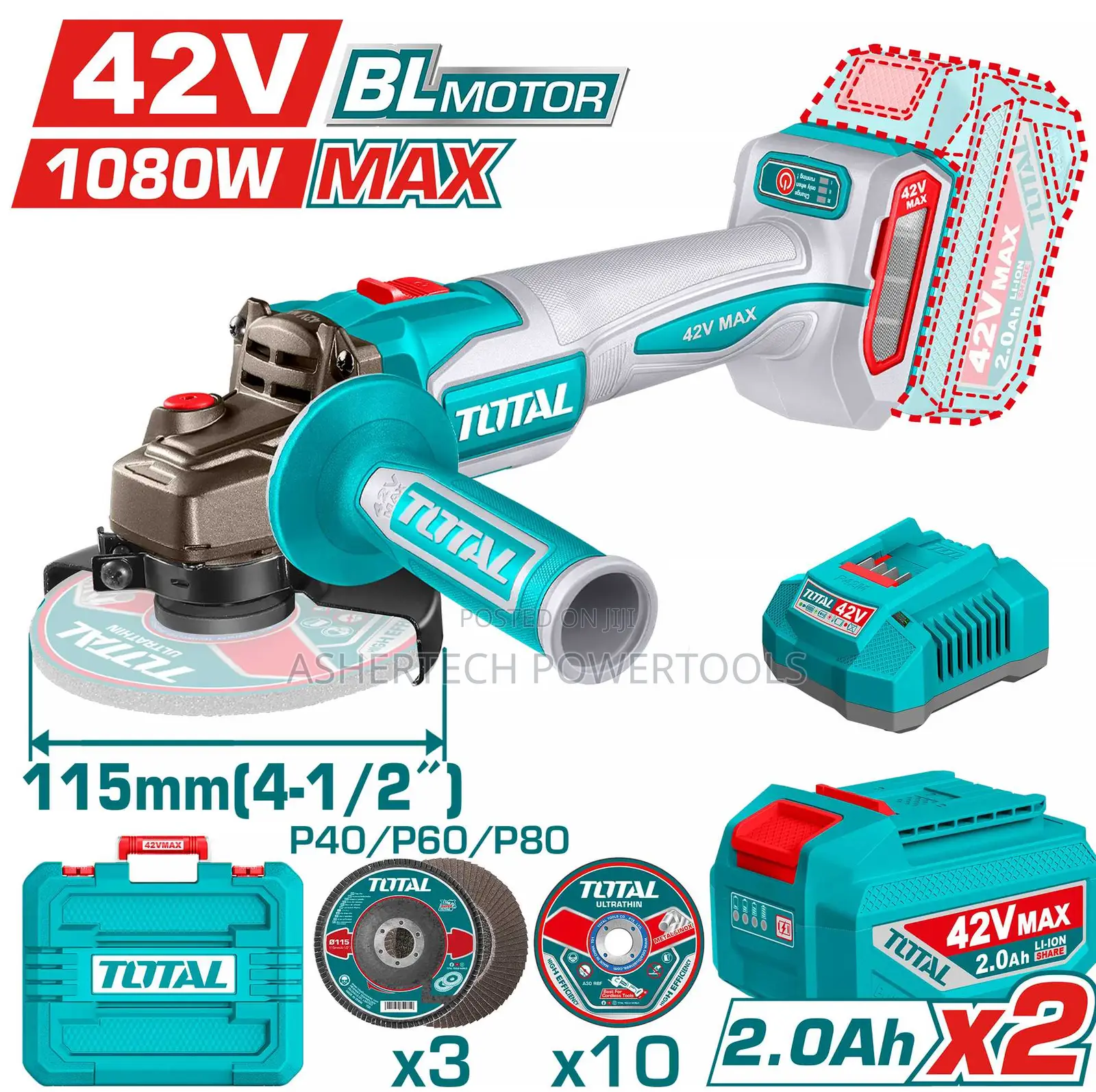 Tagli Total Cordless Angle Grinder 42v 20v