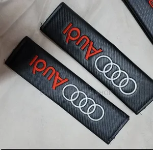 2pc Audi Soft Touch Carbon Fiber Look Safety Belt Cover