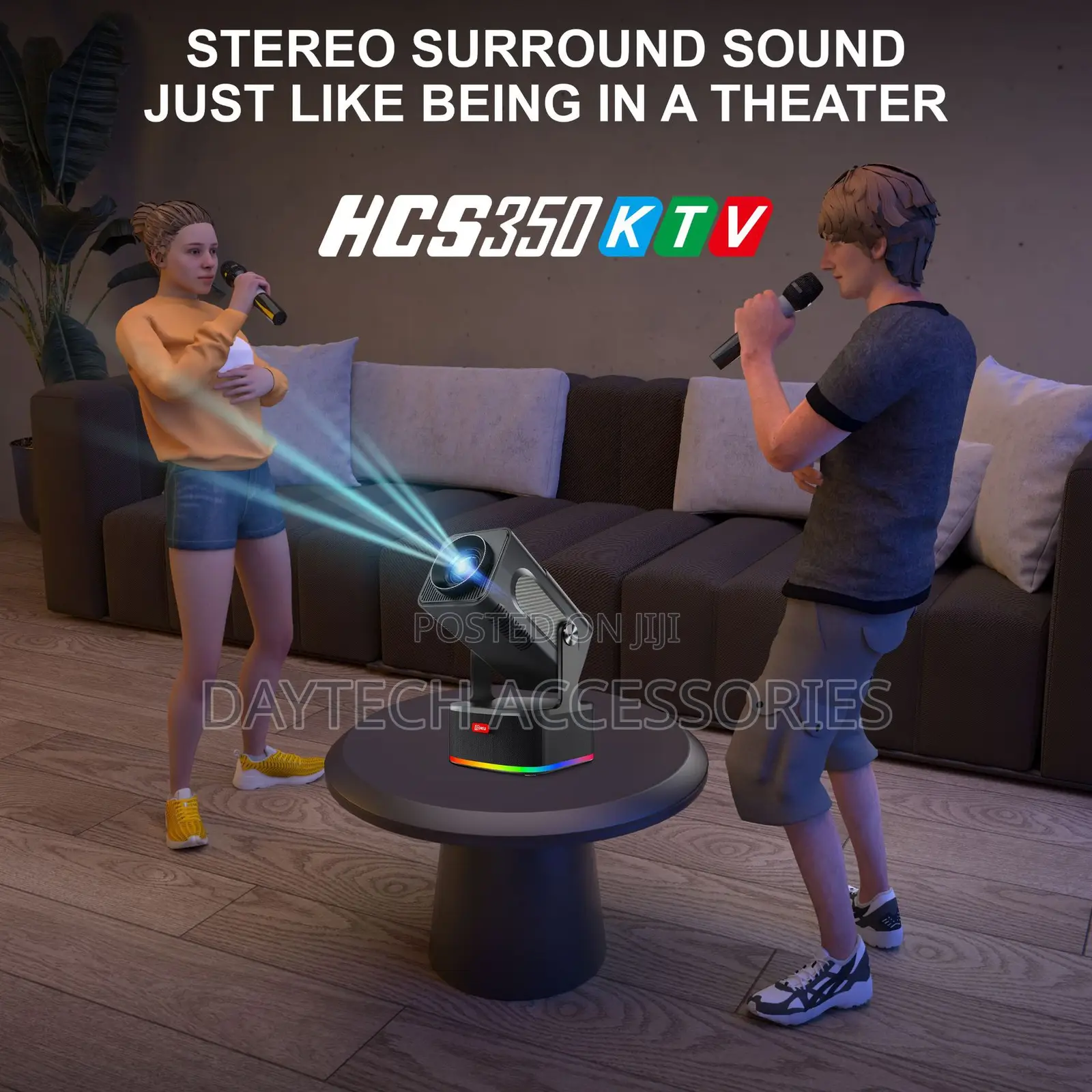 Hcs350ktv Projector + Karaoke + Stereo Android 14 2 Microphone 16gb.