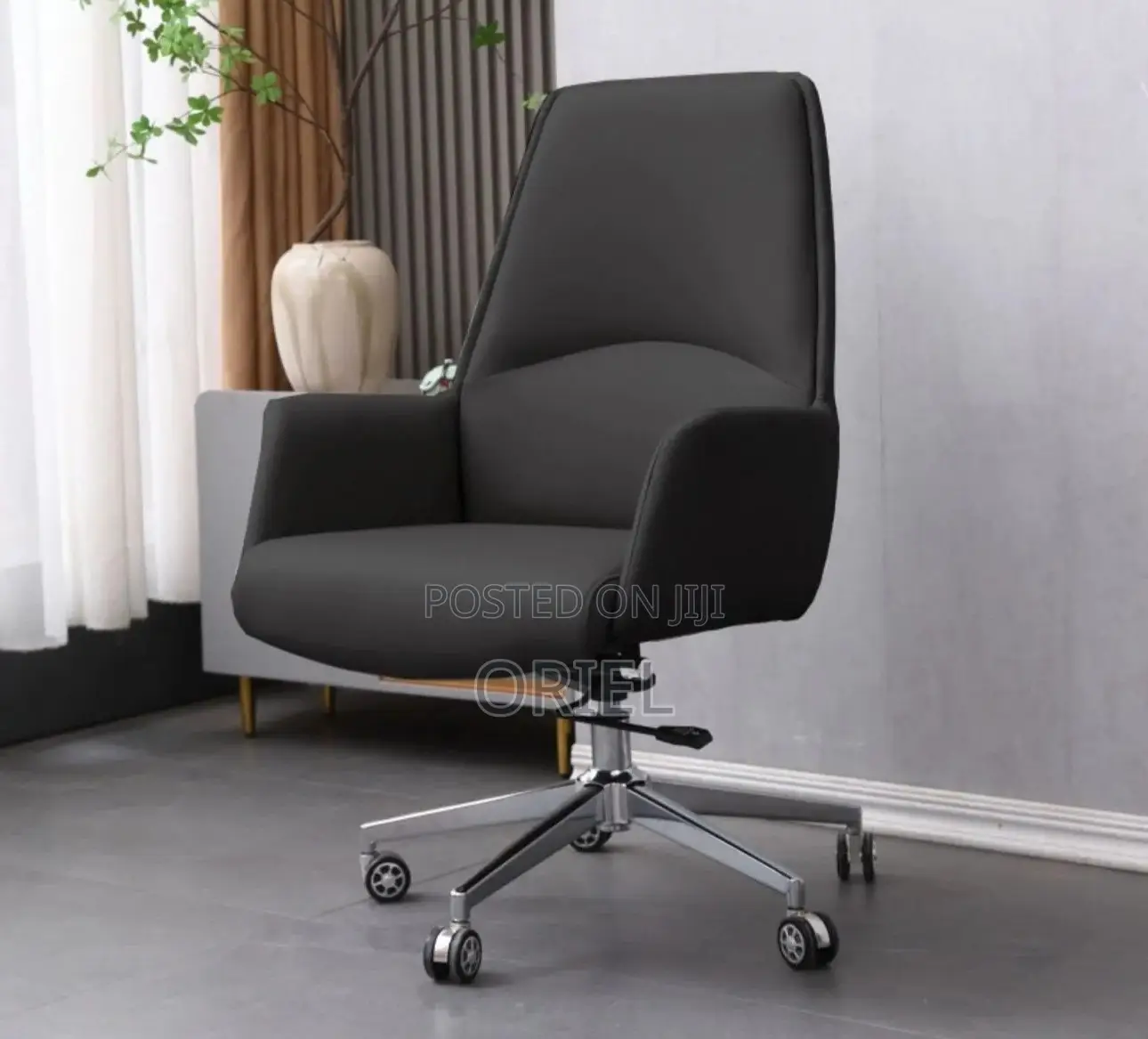 Office Chair : Mid-Back Executive Office Leather Chair