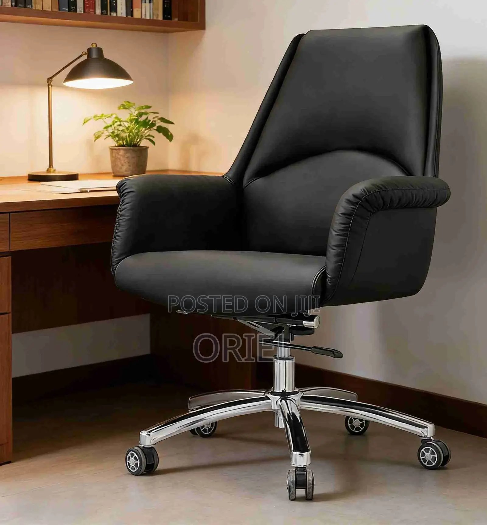 Office Chair : Mid-Back Executive Office Leather Chair