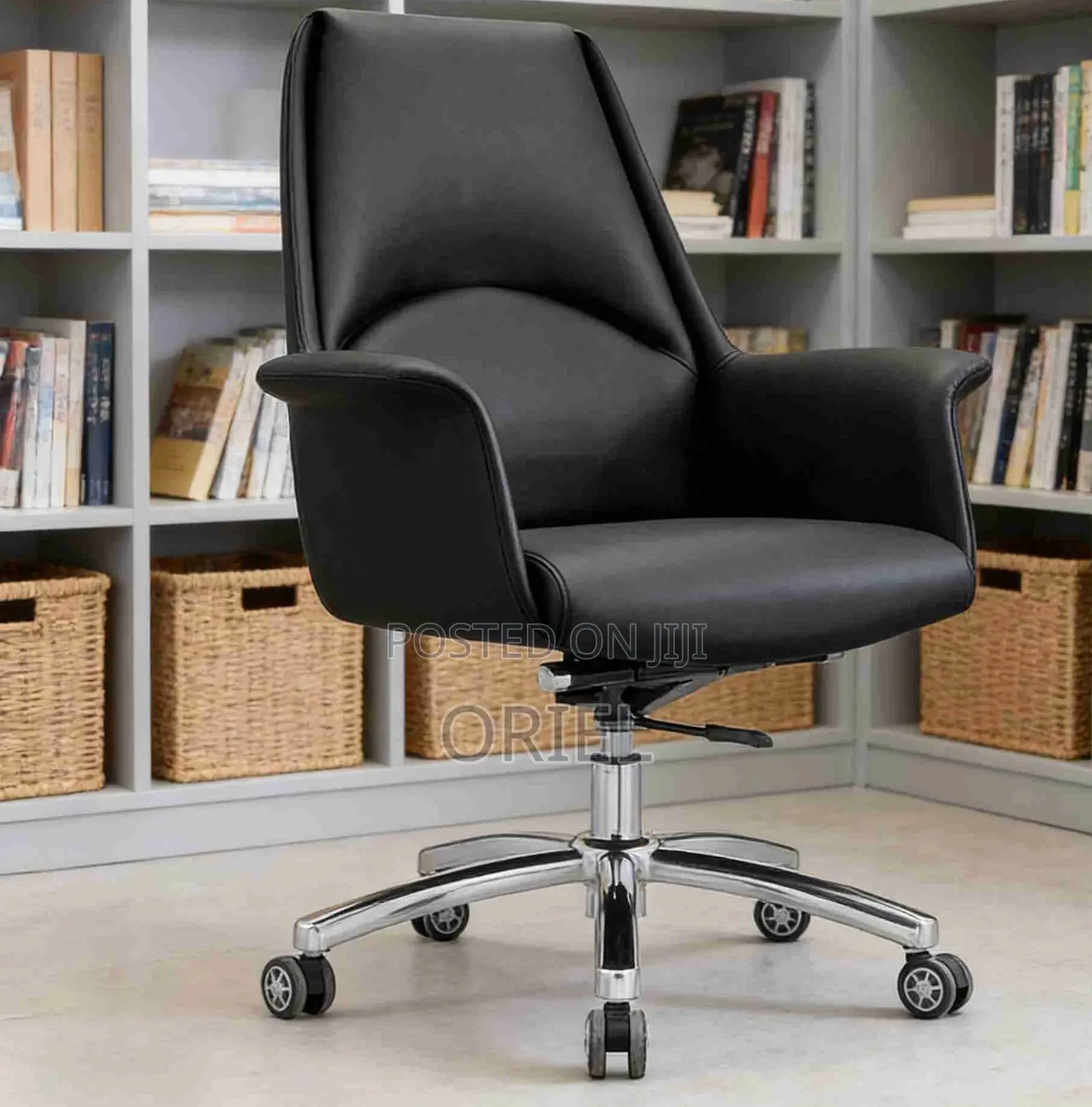 Office Chair : Mid-Back Executive Office Leather Chair
