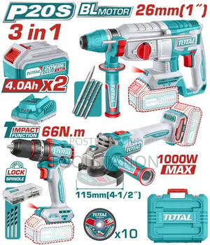 3 Piece Cordless Combo Kit Complete With Batteries and Charger
