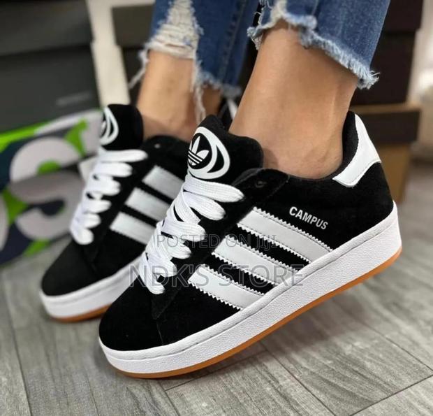 Adidas Campus Black White With Brown Sole - thumbnail 2