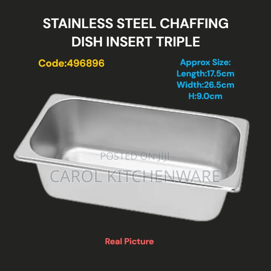 Triple Chaffing Dish Insert / Food Warmer Insert