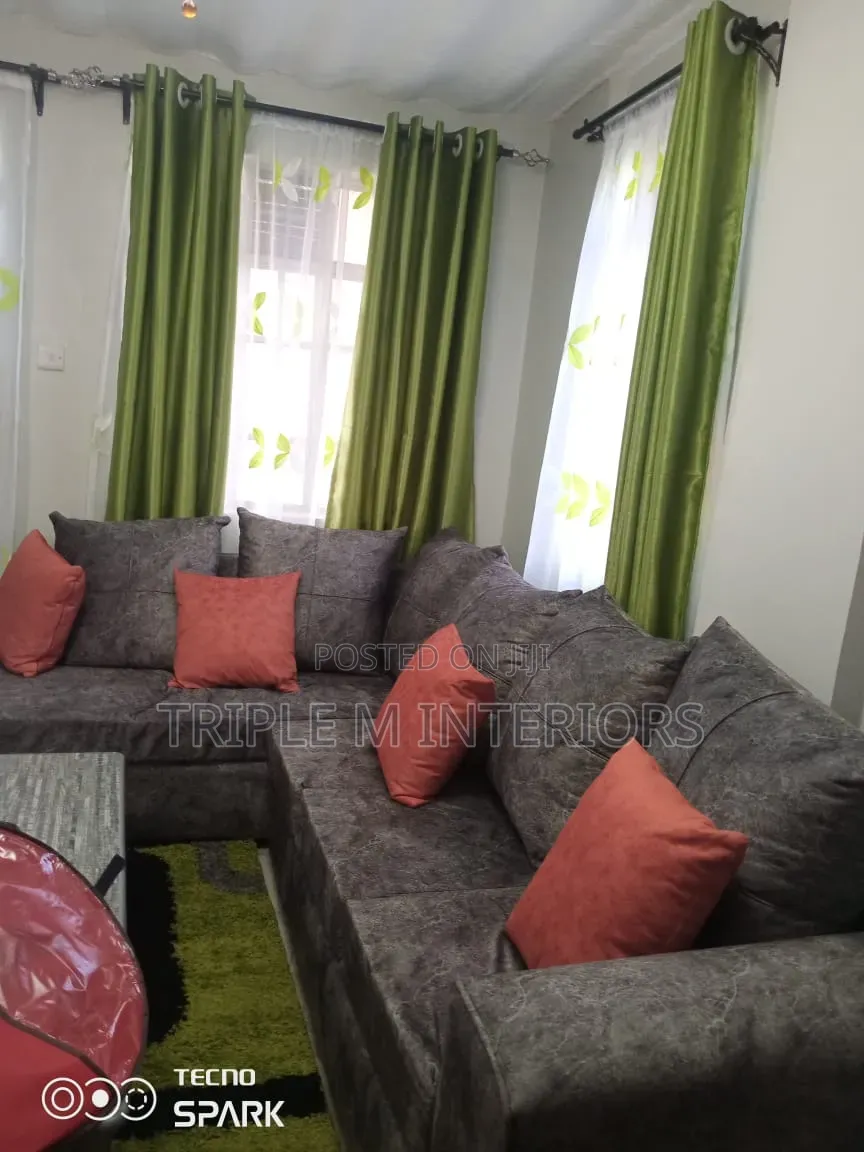 Green Home Curtains With White Sheers