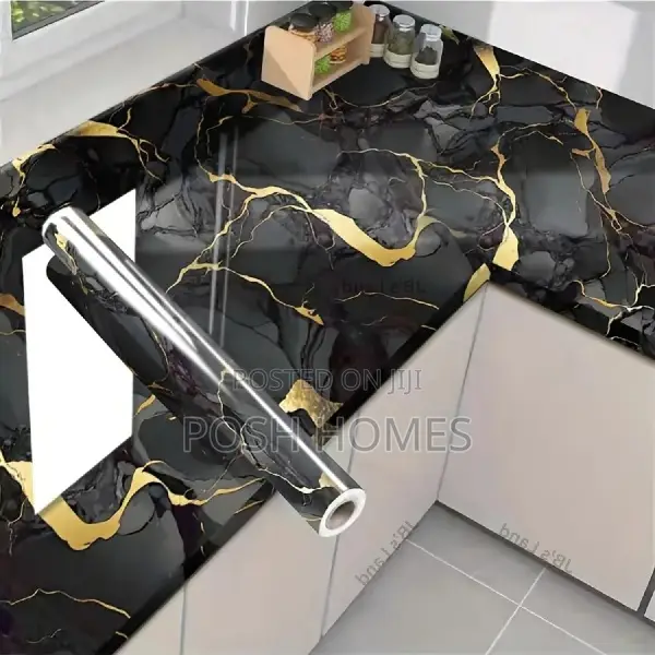 Black Marble Shinny Contact Papers