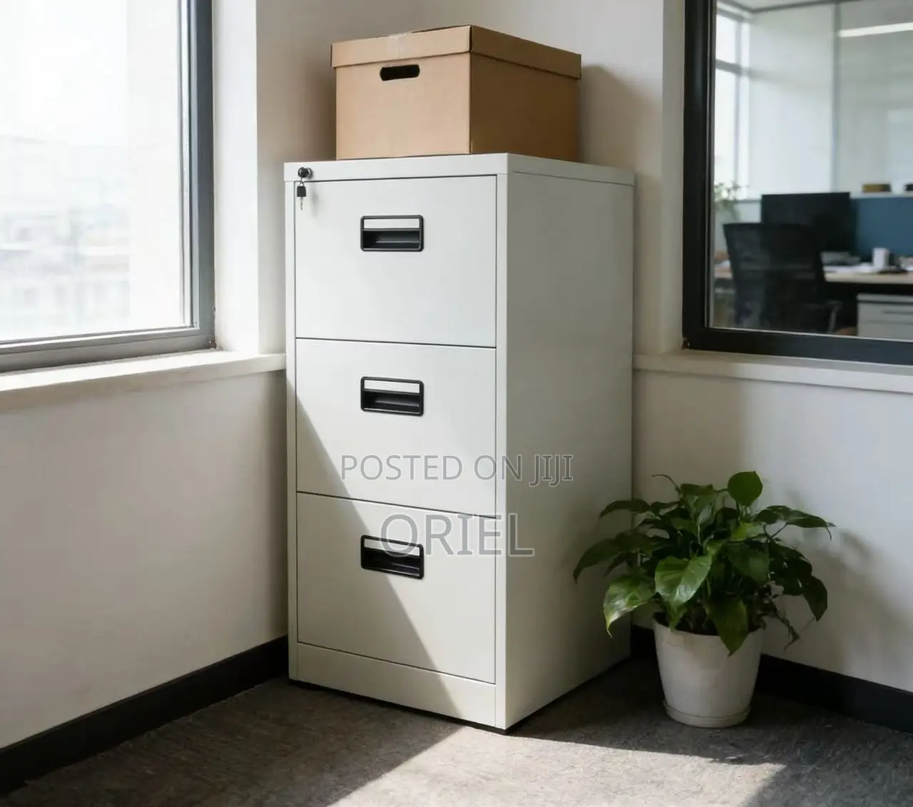 Office Cabinet : 3-Drawer Office Lockable Filing Cabinet