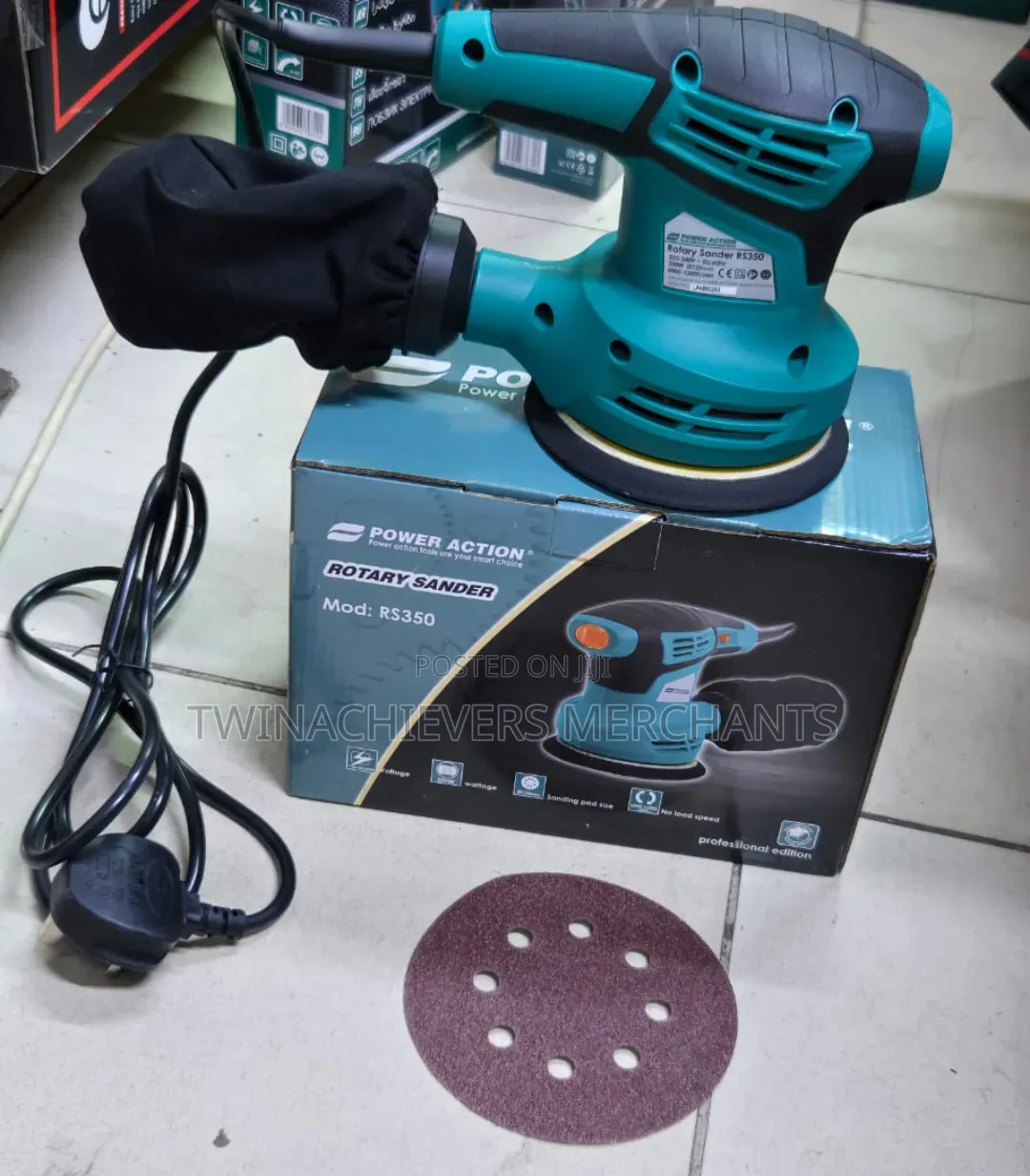 Rotary Sander 350w/Poweraction Rotary/Random Orbital Sander