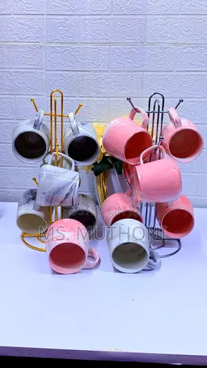 6 PCS 400 Ml Marble Pot Mugs