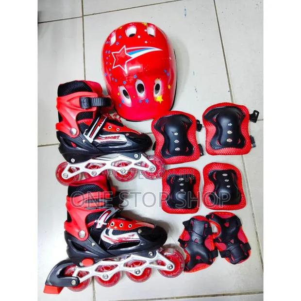 Red 39_42 Skating Set And Shoes Safety Gear