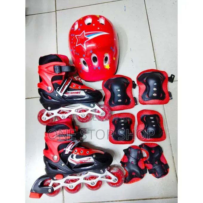 Red 39_42 Skating Set And Shoes Safety Gear
