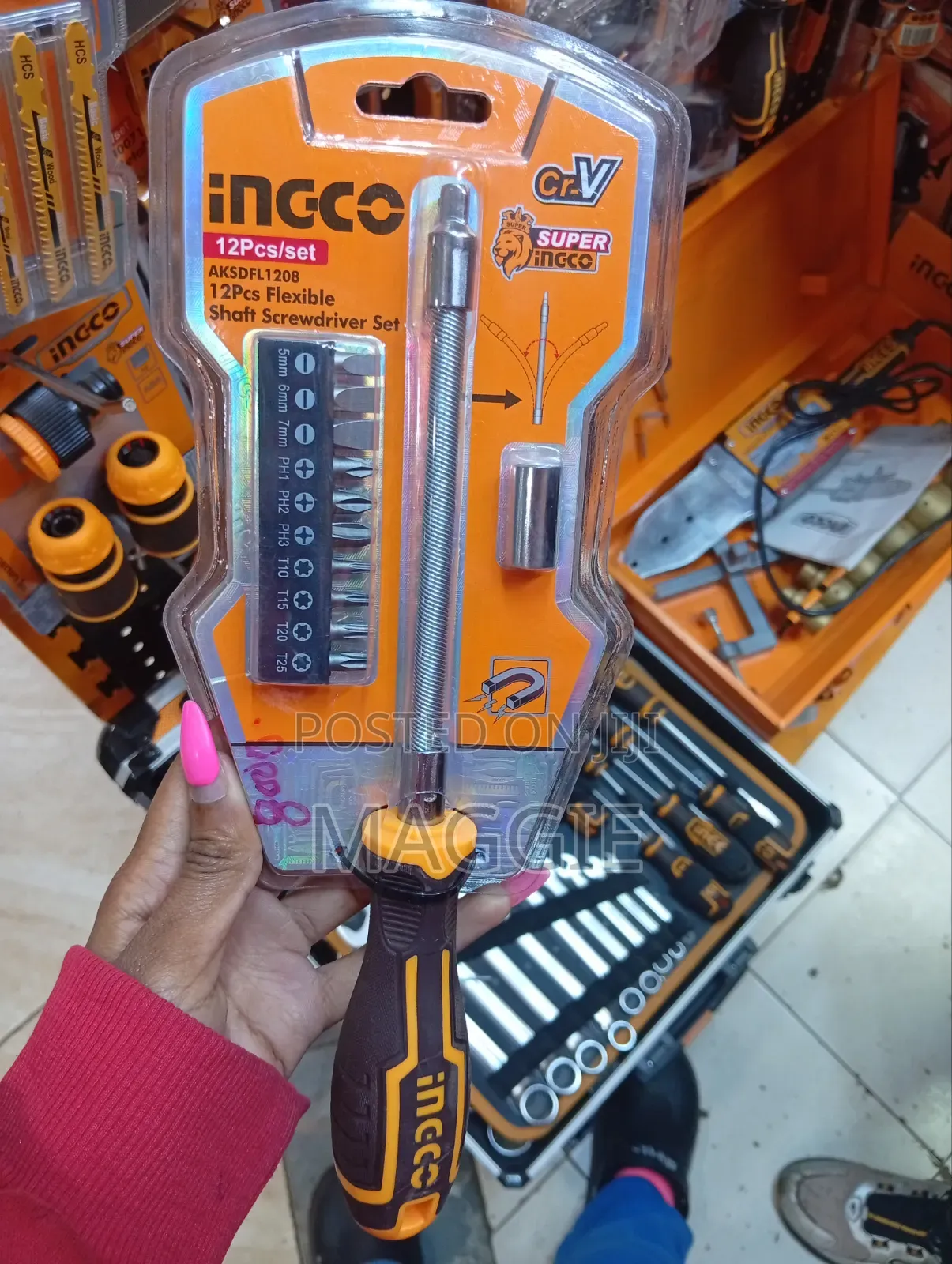 Ingco 12pcs Flexible Shaft Screwdriver Set