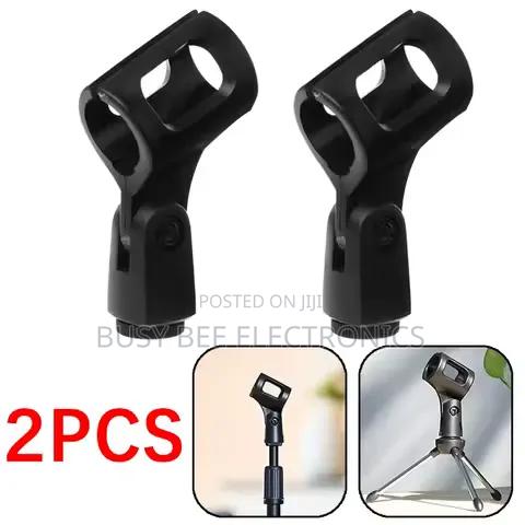 2x Universal Microphone Stand Clip Adjustable Mic Clamp Mount Holder - thumbnail 2