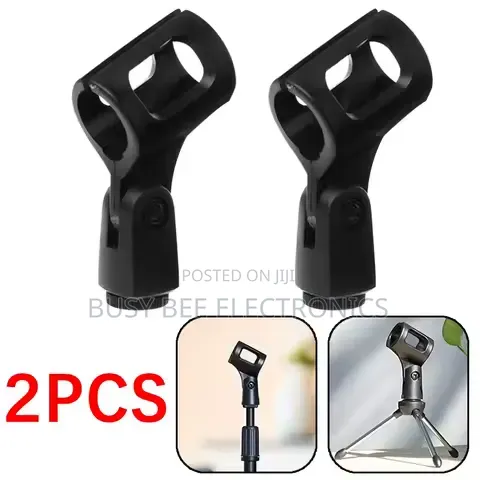 2x Universal Microphone Stand Clip Adjustable Mic Clamp Mount Holder