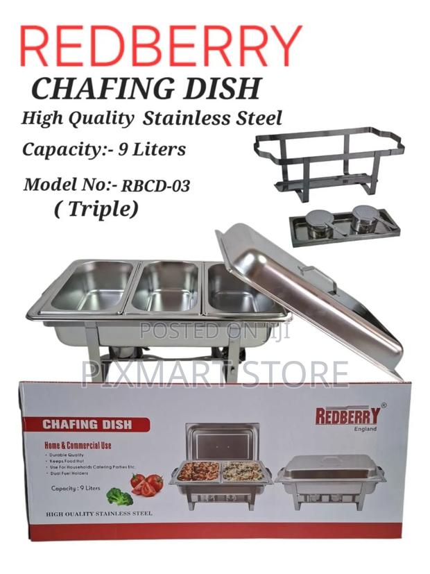 9 Litres Triple Redberry Chafing Dish Set