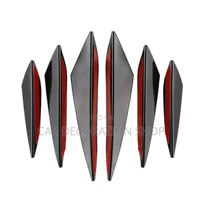 Durable Flexible 6pc Carbon Fiber Finish Side Bumper Fins