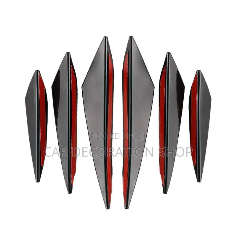 Durable Flexible 6pc Carbon Fiber Finish Side Bumper Fins