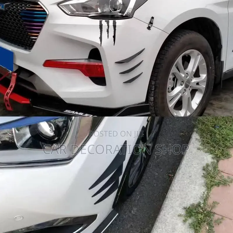 Durable Flexible 6pc Carbon Fiber Finish Side Bumper Fins