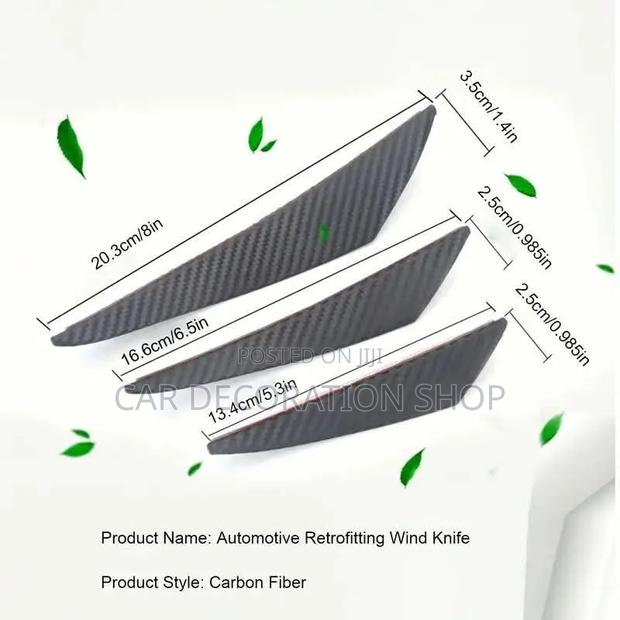 6pc Sporty Look Bumper Spoiler Canards Kit - thumbnail 2