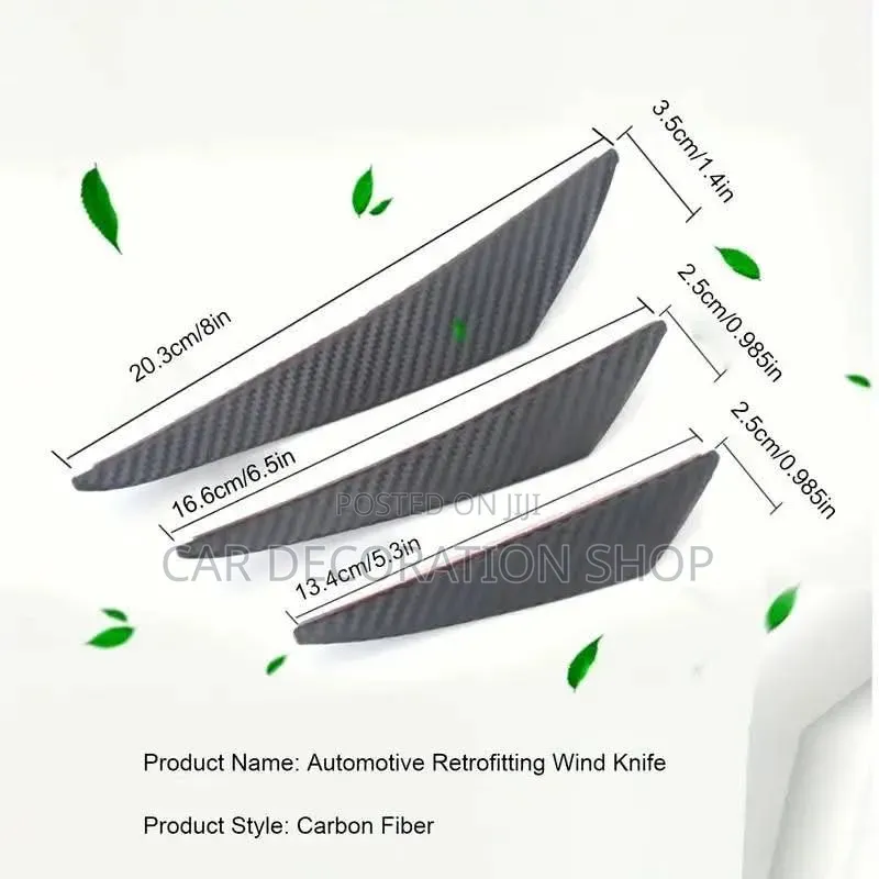 6pc Sporty Look Bumper Spoiler Canards Kit