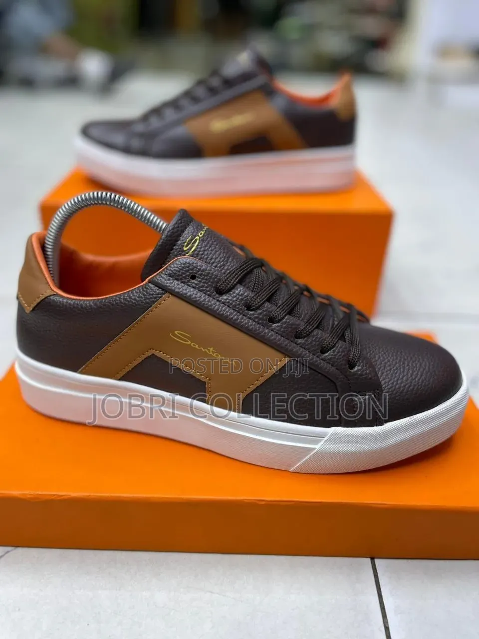 Santoni Milano Quality Leather Casual Sneakers