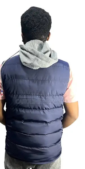 Navy Blue Half Puff Jacket