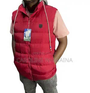 Red Classy Puff Half Jacket