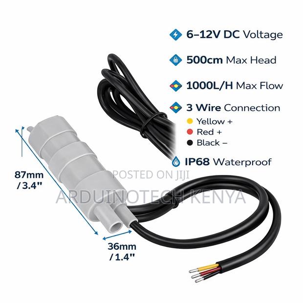12v Dc Submersible Water Pump 1000l/H High Flow. - thumbnail 2