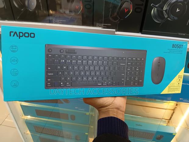 Rapoo 8050t Wireless Keyboard Mouse Set - Black - thumbnail 2