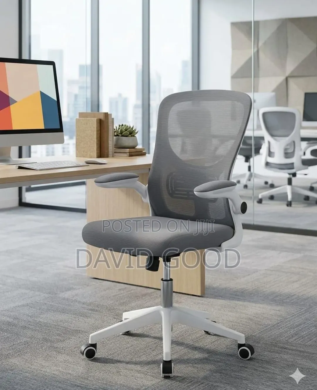 Grey  White Chair